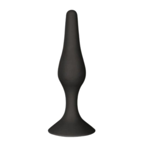 Plug Anal Noir en Silicone avec Ventouse Taille S 10,5 cm Pocket Pleasure + 1 dosette de lubrifiant